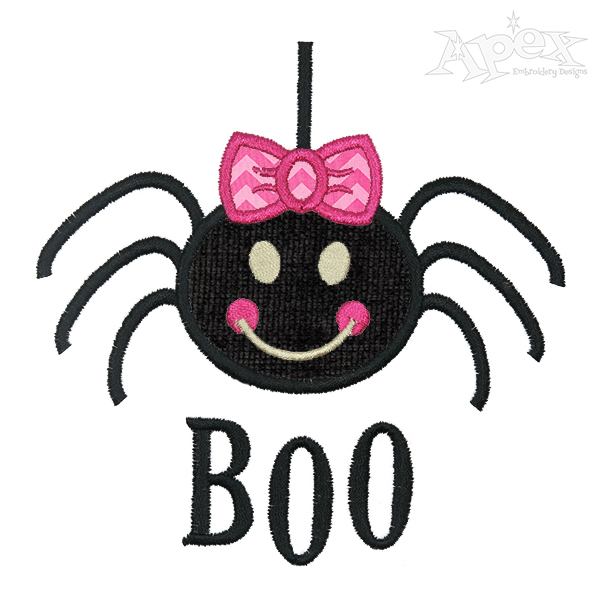 Spider Boo Applique Embroidery Design