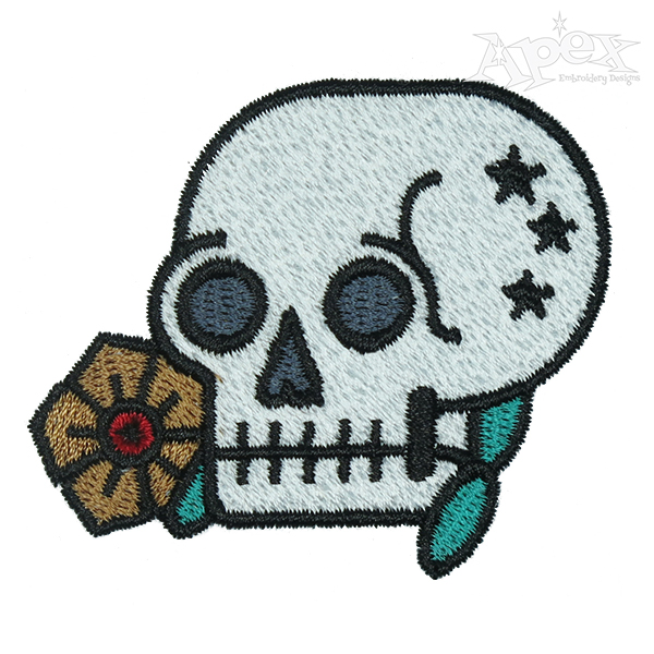 Momento Mori Skull Embroidery Design