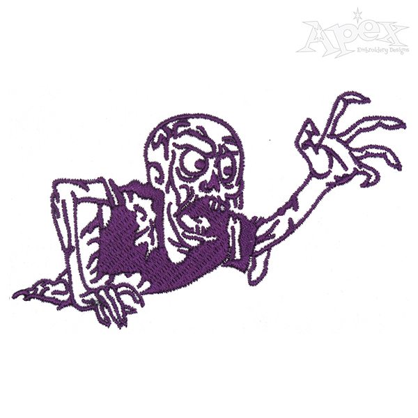 Crawling Zombie Embroidery Design