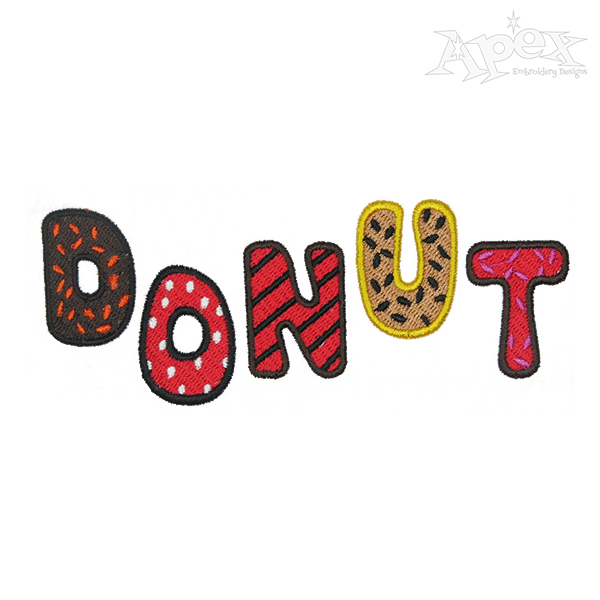 Donut Embroidery Font