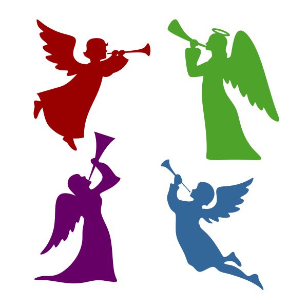Christmas Angel Blowing Horn SVG Cuttable Design