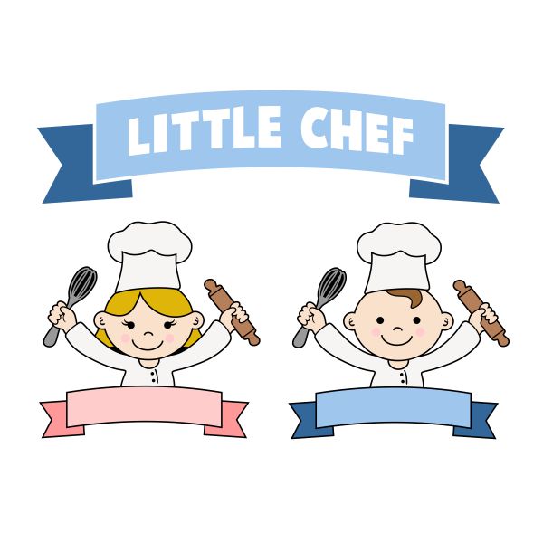 Little Chef Boy and Girl Banner SVG Cuttable Design