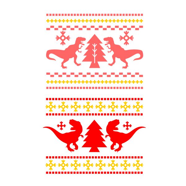 Christmas T-Rex Pattern SVG Cuttable Design