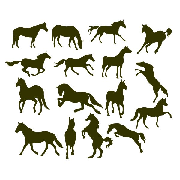 Horse Silhouette Pack SVG Cuttable Design