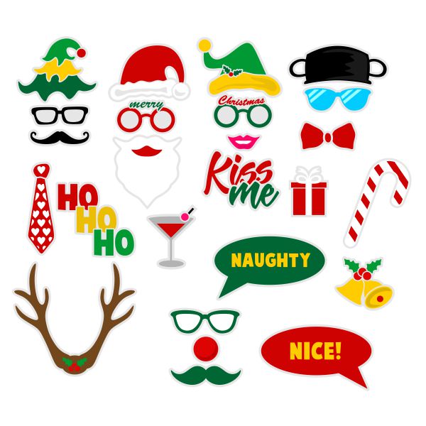Christmas Photo Props SVG Cuttable Design
