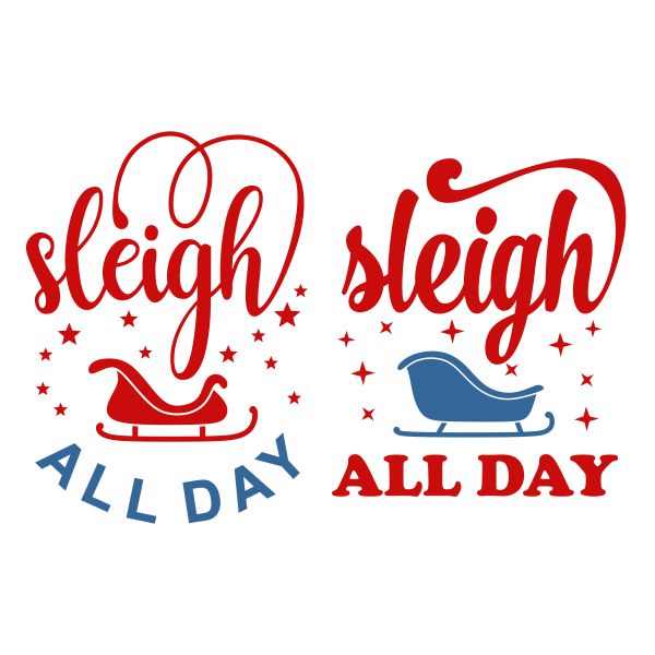 Christmas Sleigh All Day SVG Cuttable Design
