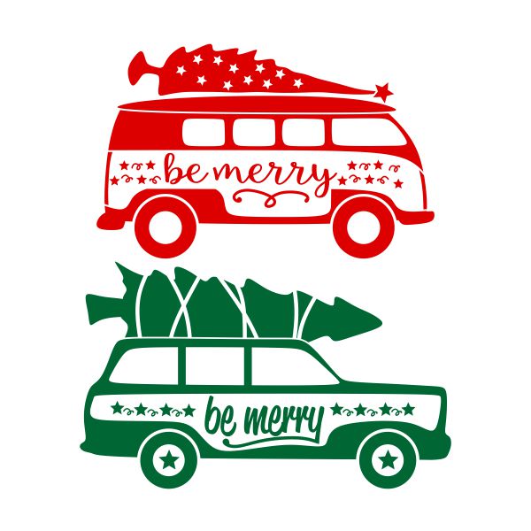 Christmas Tree on Top Station Wagon SVG Cuttable Design