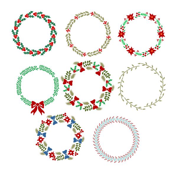 Holiday Wreath Pack SVG Cutable Design