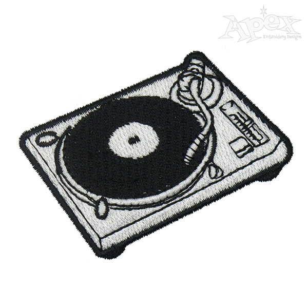 Turnable Vinyl Disc Player Embroidery Design