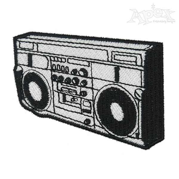 Boombox Player Embroidery Design