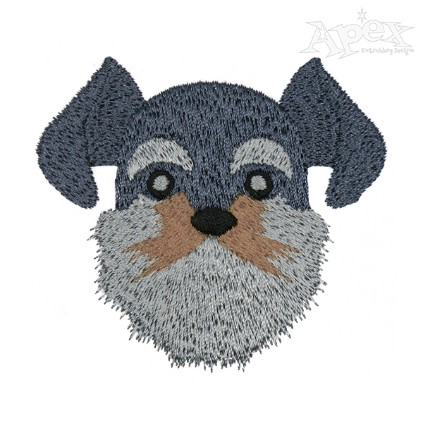 Schnauzer Dog Embroidery Design