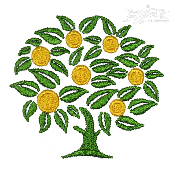 Orange Tree Embroidery Design