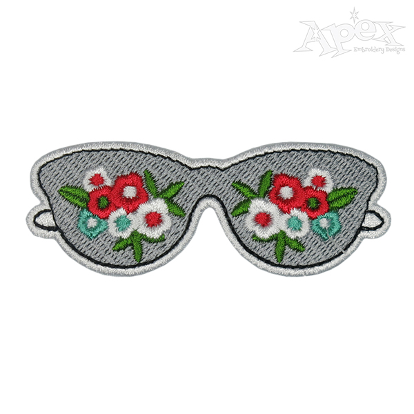 Floral Sunglasses Embroidery Design