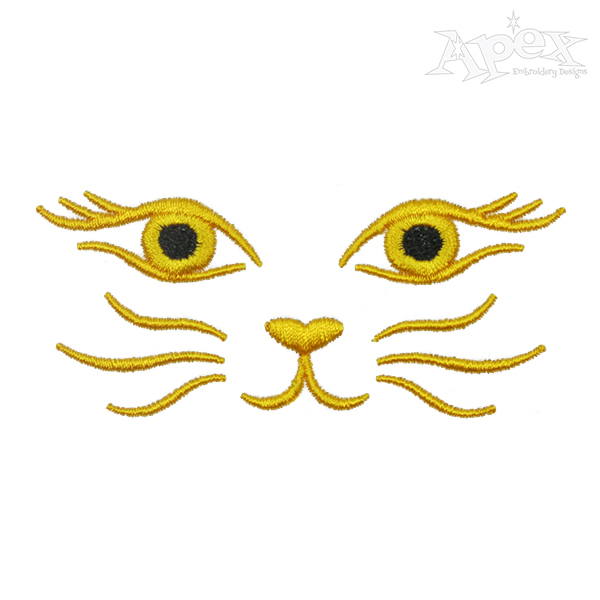 Cat Face Embroidery Design