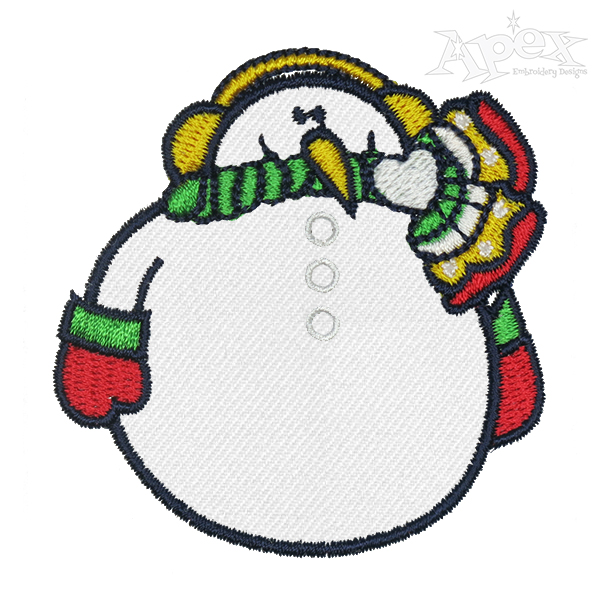 Snowman Applique Embroidery Design