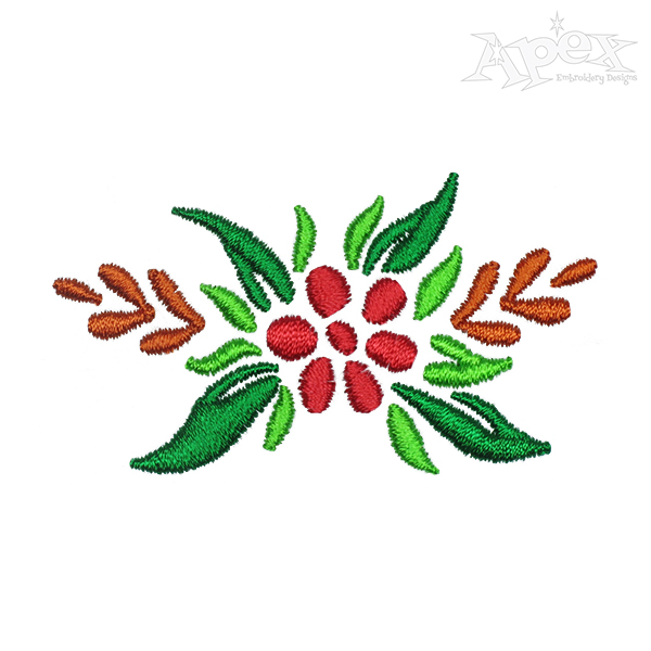 Christmas Decor Flower Embroidery Design