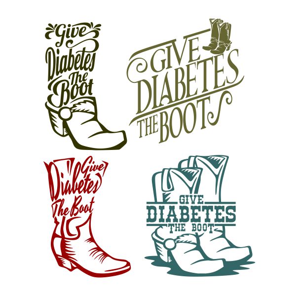 Give Diabetes The Boot SVG Cuttable Design