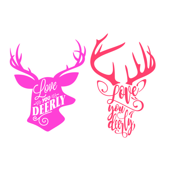 Love You Deerly Reindeer Deer SVG Cuttable Design