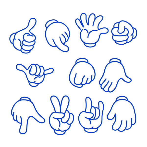Cartoon Glove Hand SVG Cuttable Designs