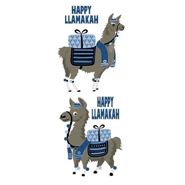 Happy Llama Hanukkah SVG Cuttable Design