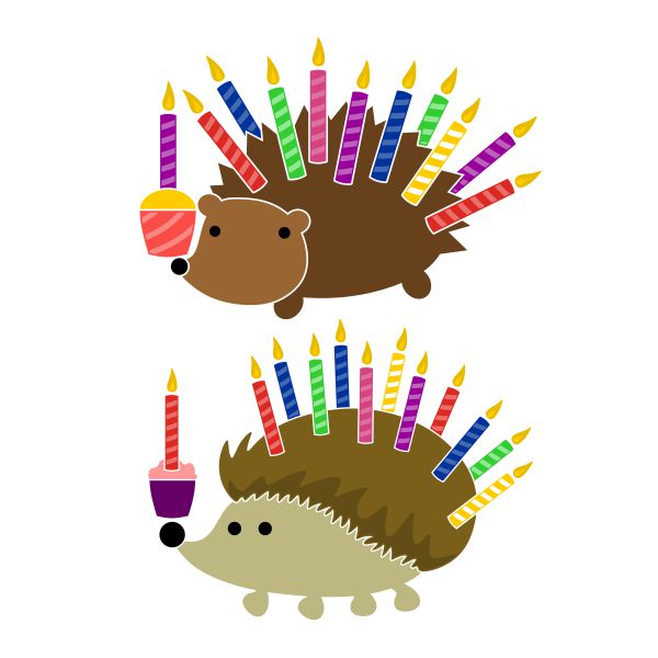 Birthday Candles Hedgehog SVG Cuttable Design