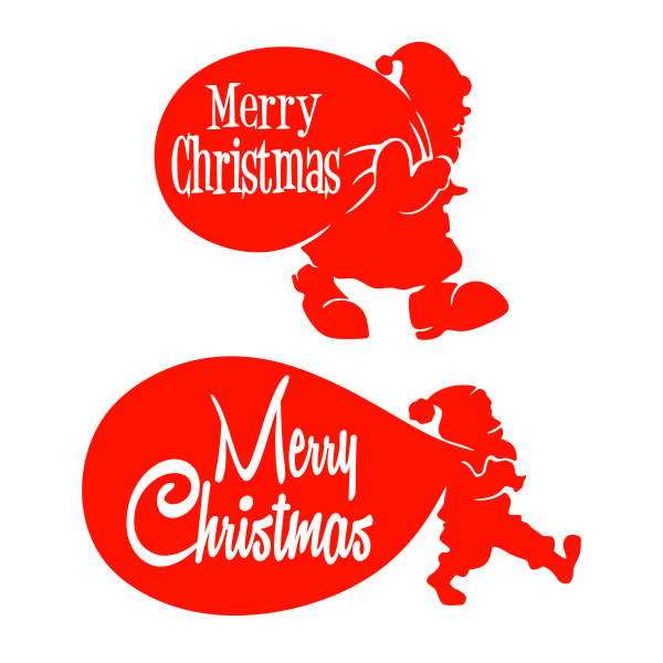 Merry Christmas Santa Claus Presents Bag SVG Cuttable Design