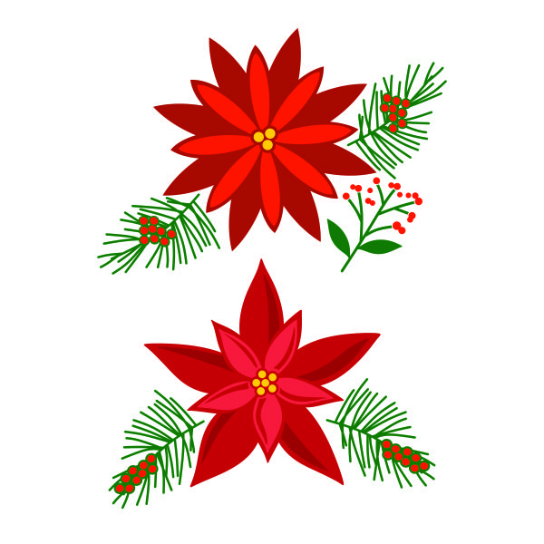 Poinsettia Flower SVG Cuttable Design