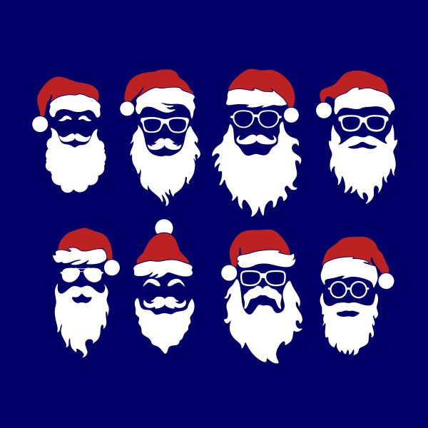 Santa Faces SVG Cuttable Design