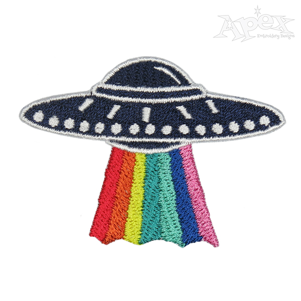 UFO Rainbow Embroidery Design