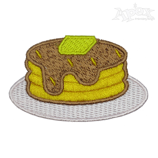 Pancakes Embroidery Design