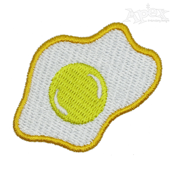 Fried Egg Embroidery Design
