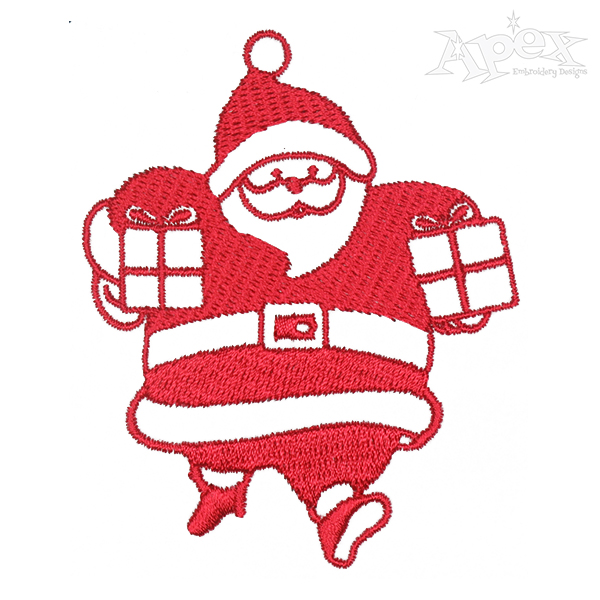 Santa Claus with Gifts Embroidery Design