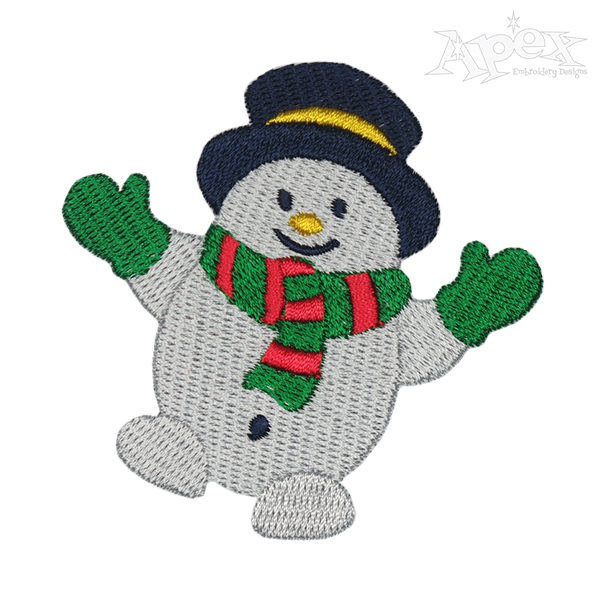 Lovely Snowman Embroidery Design