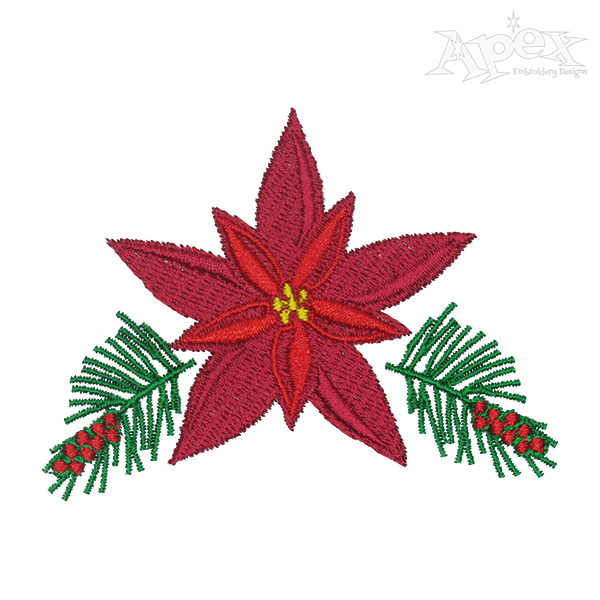 Poinsettia Flower Embroidery Design