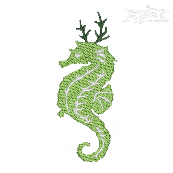 Seahorse Antlers Embroidery Design