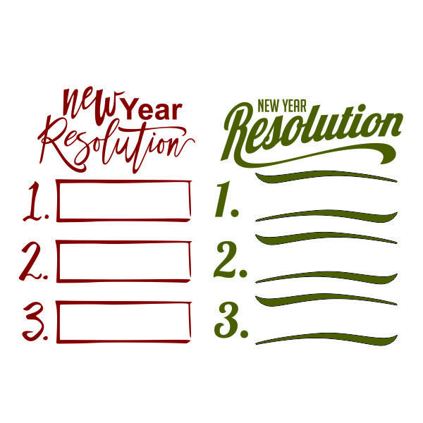 New Year Resolution SVG Cuttable Design
