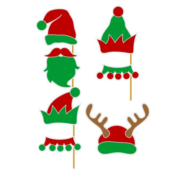 Christmas Characters Photoprops Photo Booth SVG Cuttable Design
