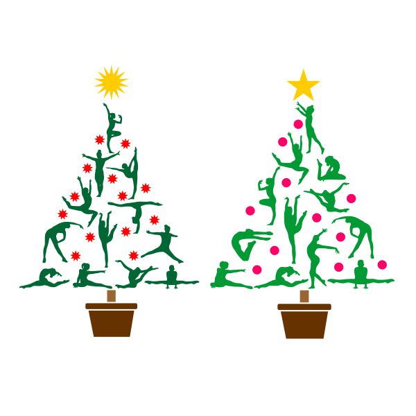 Gymnastic Christmas Tree SVG Cuttable Designs