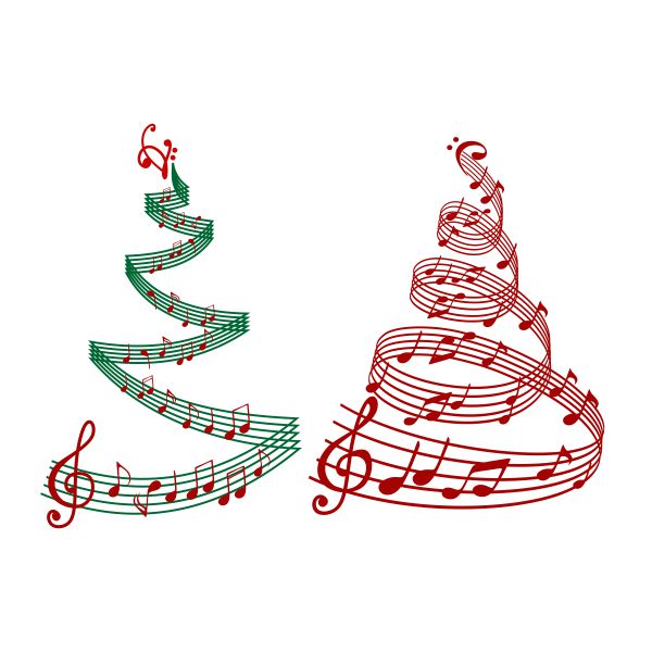 Music Christmas Tree SVG Cuttable Design