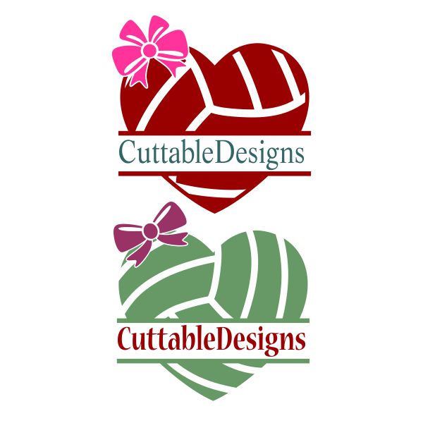 Volleyball Heart SVG Cuttable Design