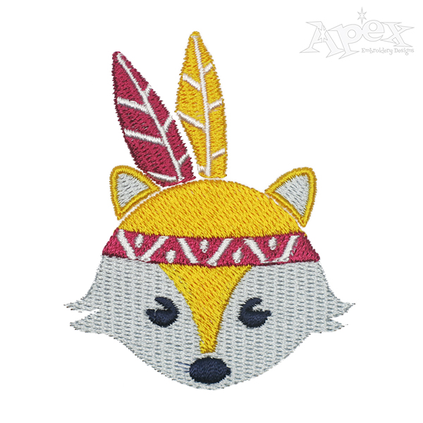 Tribal Fox Embroidery Design