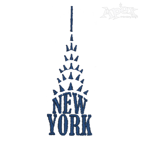 New York Empire State Building Embroidery Design