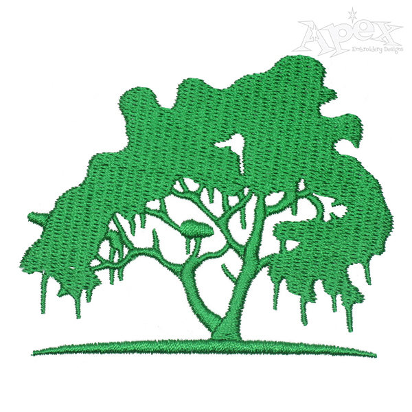 Spanish Moss Tree Embroidery Design