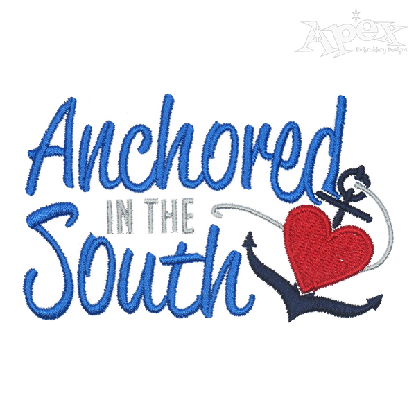 Anchored in the South Embroidery Design