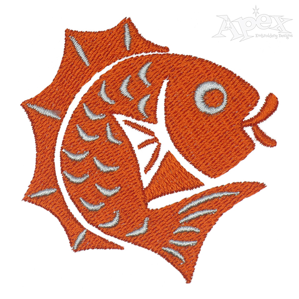 Japan Lucky Fish Embroidery Design