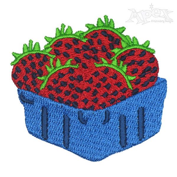 Strawberries Box Embroidery Design
