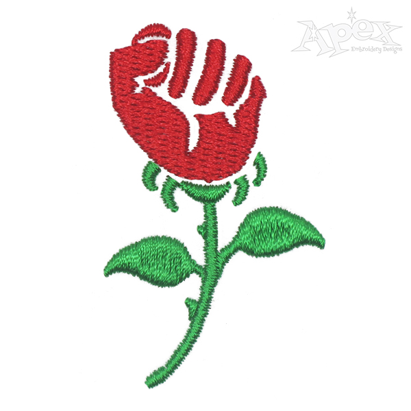 Feminism Hand Sign Flower Embroidery Design