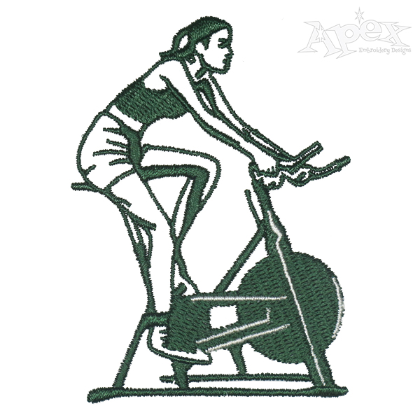 Spin Class Embroidery Design