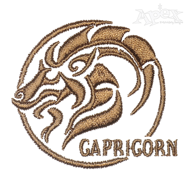 Capricorn Zodiac Embroidery Design