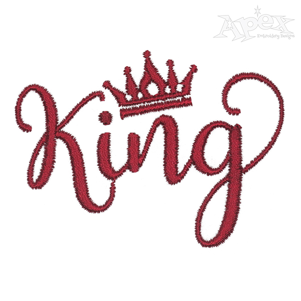 King and Queen Embroidery Design